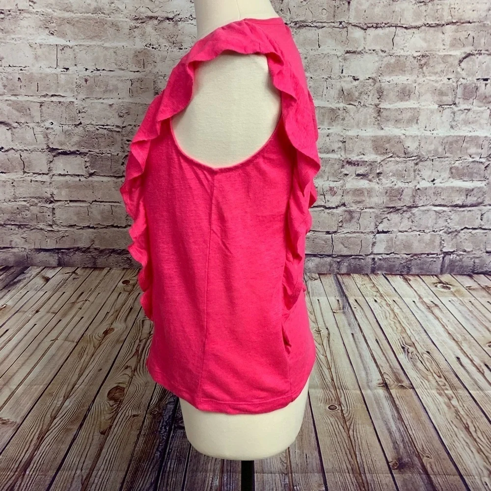 J. Crew Pink Linen Sleeveless Top